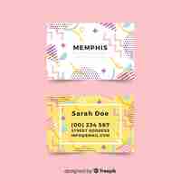 Free vector memphis style business card template