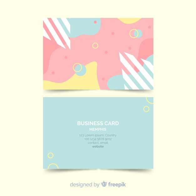 Memphis style business card template