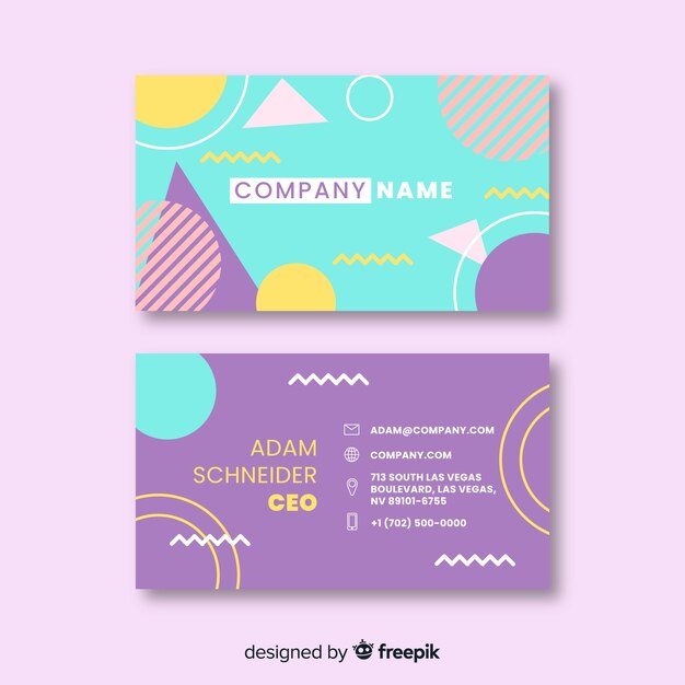 memphis style business card template