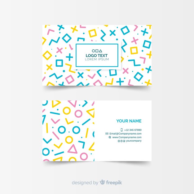 Free vector memphis style business card template