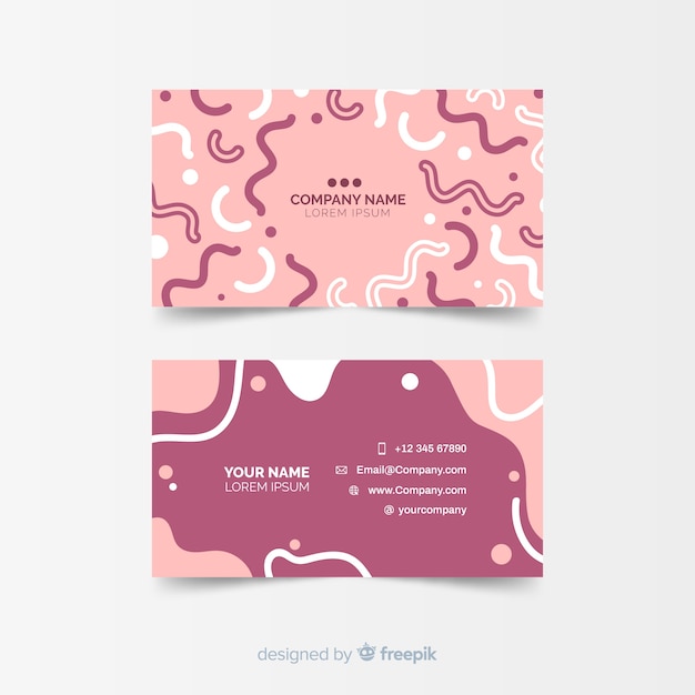 Memphis style business card template