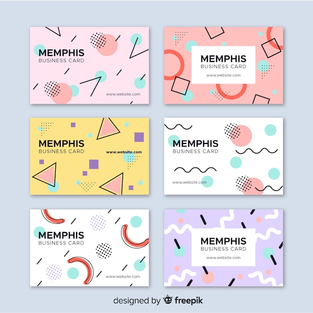 Free vector memphis style business card template