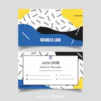 Free vector memphis style business card template