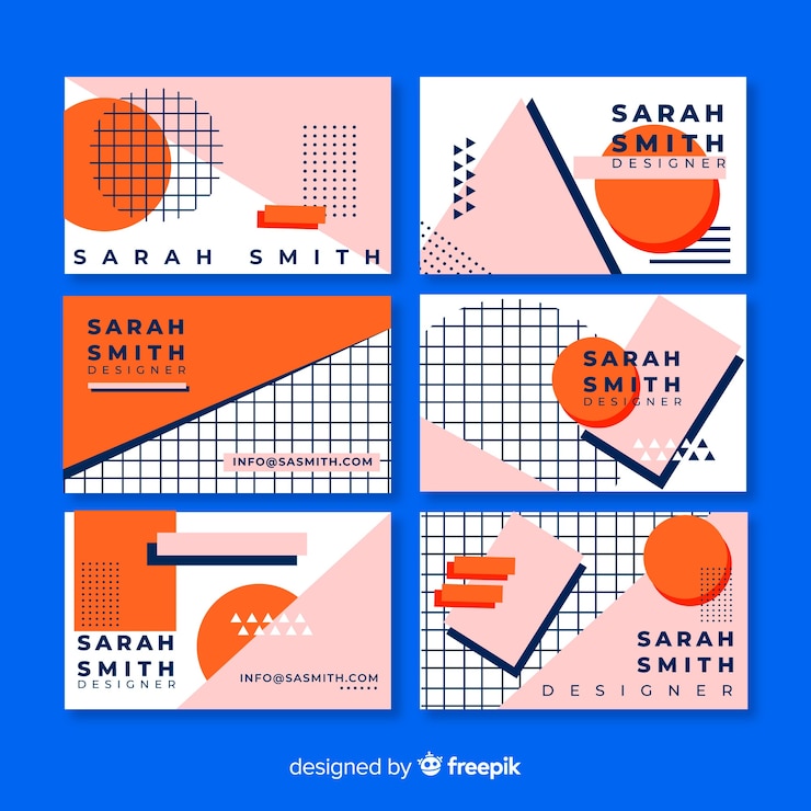 Free Vector memphis style business card templates