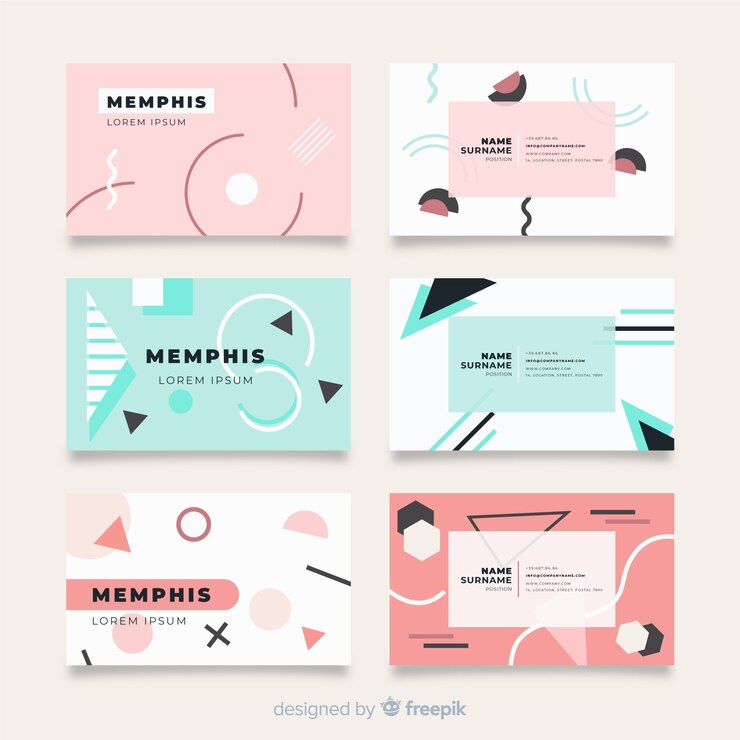 Free Vector memphis style business card templates