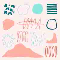 Free vector memphis style colorful elements in pastel set