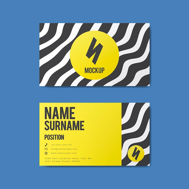 Free vector memphis style creative business card design in bold colors