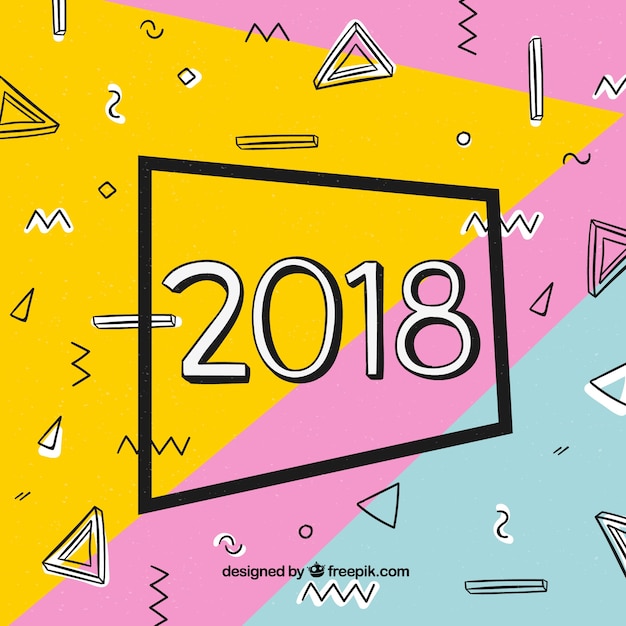 Free vector memphis style new year background