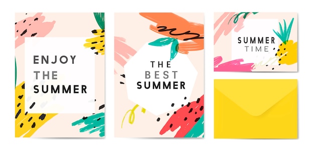 Free vector memphis summer background collection