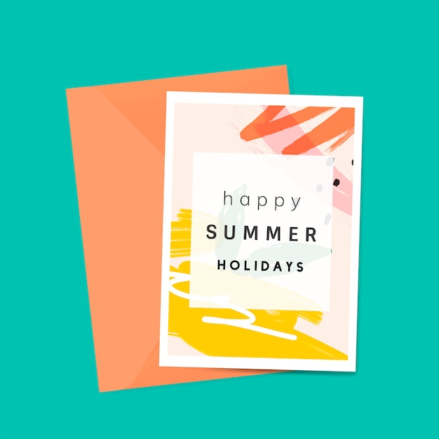 メンフィス夏カードデザインのベクトル