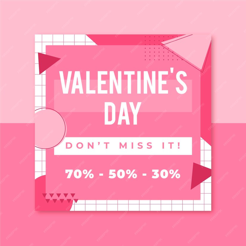 Free Vector Memphis valentines day instagram post template