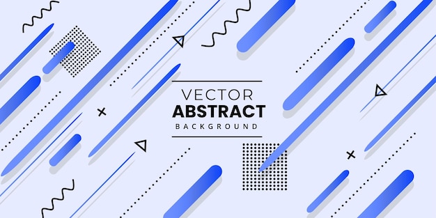 Бесплатное векторное изображение Мемфис белый синий моно многоцелевой абстрактный фон баннер
