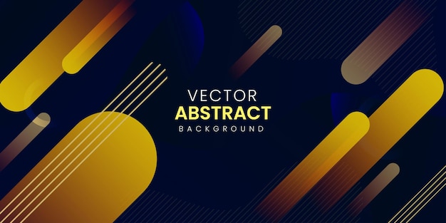 Free vector memphis yellow purple colourful multipurpose abstract dark navy blue background banner