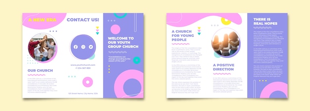 Free vector memphis youth group church brochure