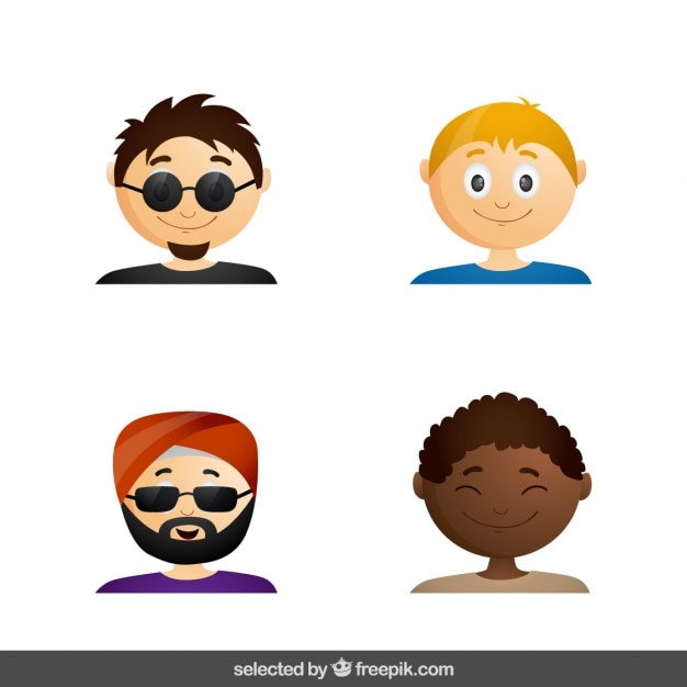 Free vector men avatar collection