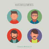 Free vector men avatar elements