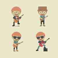 Free vector men playing the guitar