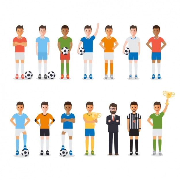 Free vector men playing soccer