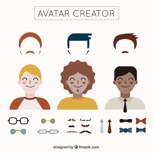 Vettore gratuito uomo avatar creator