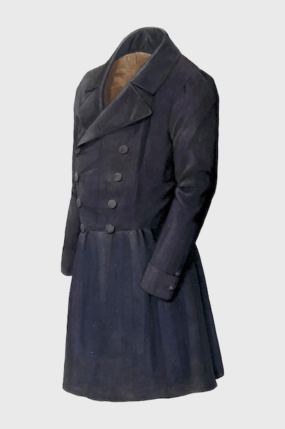 Винтажная векторная иллюстрация мужского пальто, сделанная по мотивам работы Фрица Бемера.