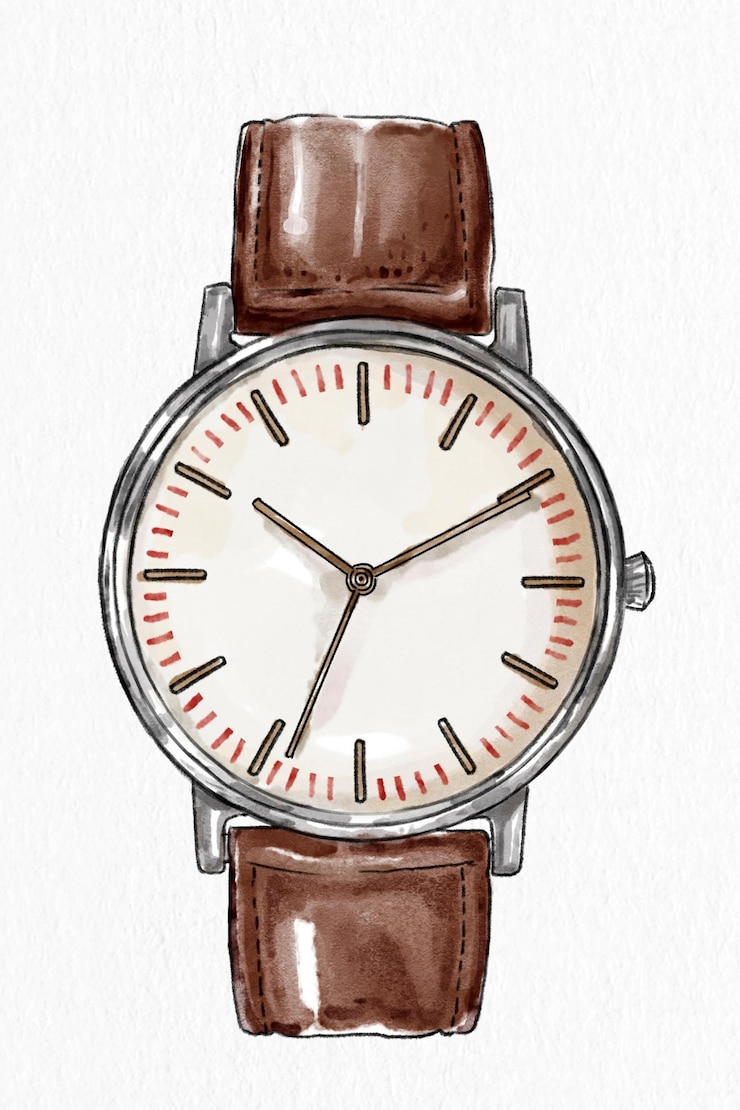 Free Vector men&#39;s leather wrist watch vector hand drawn fashion sketch