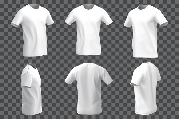 Men's t-shirt in different views with realistic style