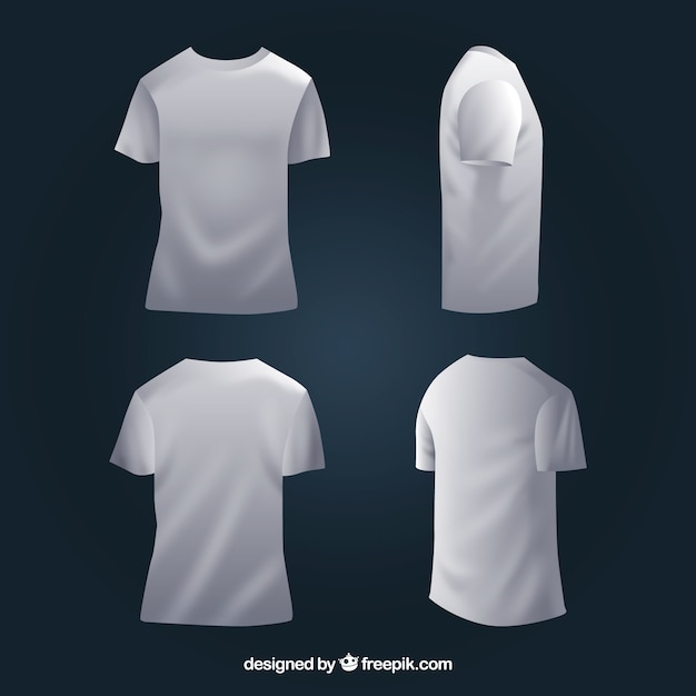 Мужская футболка с разными видами с реалистичным стилем