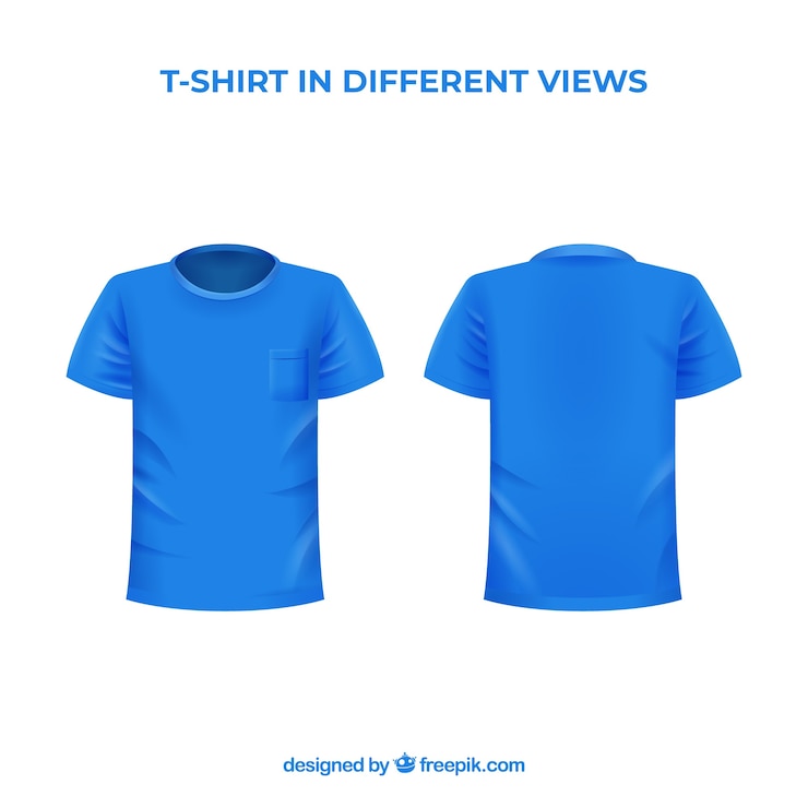 Free Vector men's t-shirt in different views with realistic style