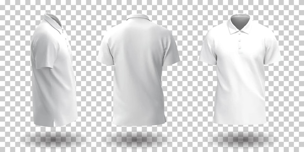 макет мужской белой рубашки поло