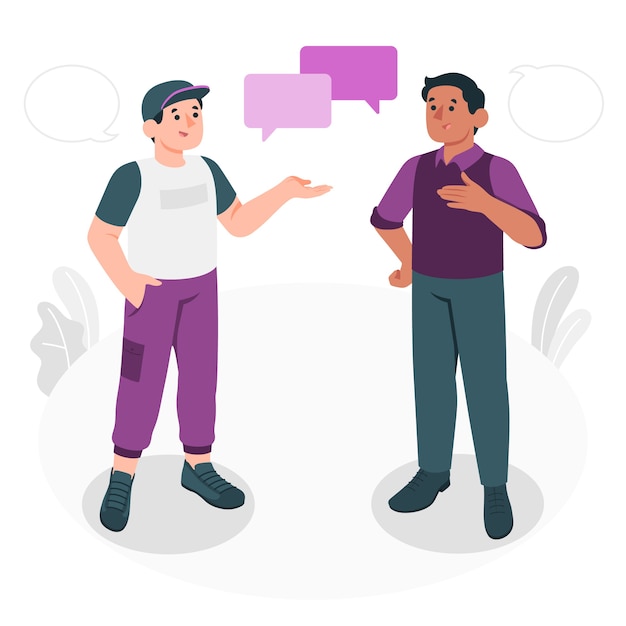 Free vector men talking concept illustration