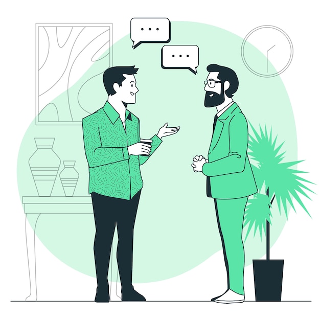 Men talking concept illustration