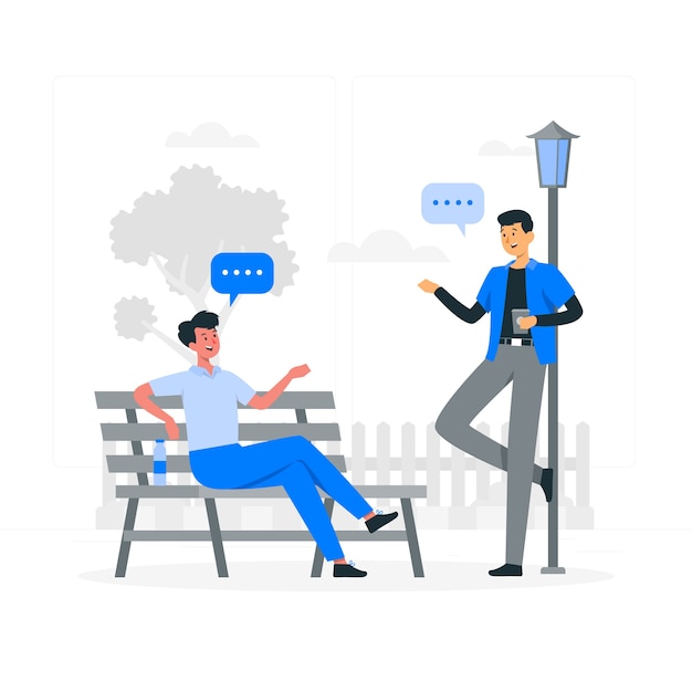 Free vector men talking concept illustration