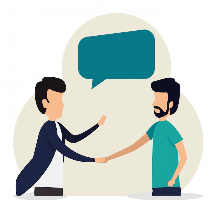 मुफ़्त वेक्टर men teamwork with chat bubble message