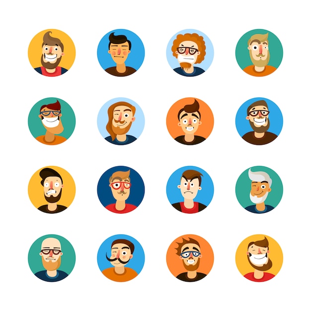 Free vector men userpic set