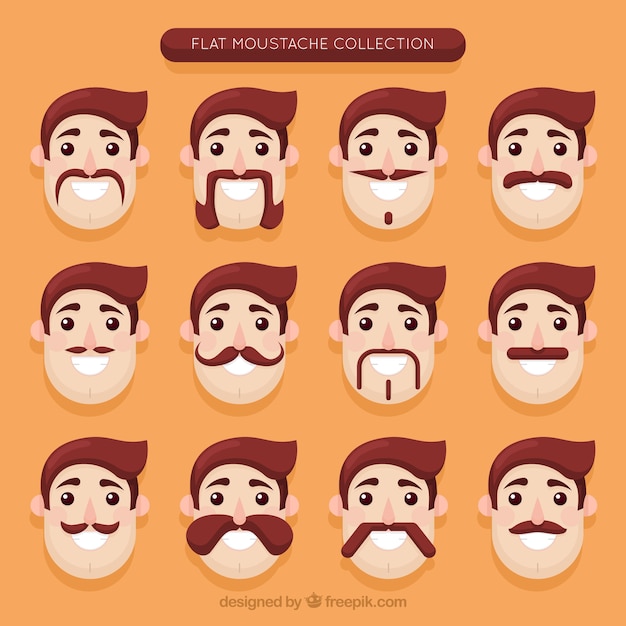 Vettore gratuito uomini con diversi barbe
