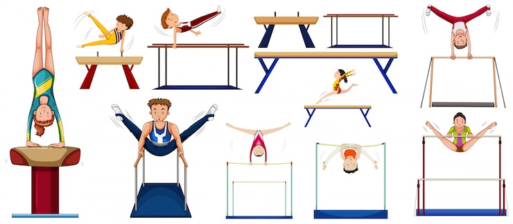 Free Vector men and women doing different sports illustration