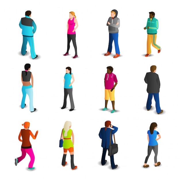 Free vector men and women icons set