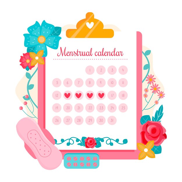 Menstrual calendar concept illustration