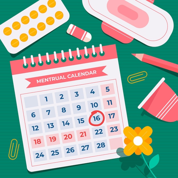 Free vector menstrual calendar concept illustration