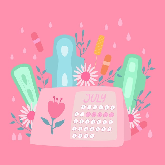 Free vector menstrual calendar concept illustration