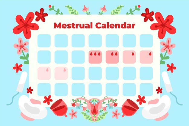 Illustrazione di concetto di calendario mestruale