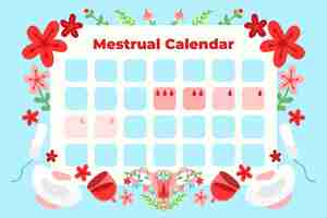 Vettore gratuito illustrazione di concetto di calendario mestruale