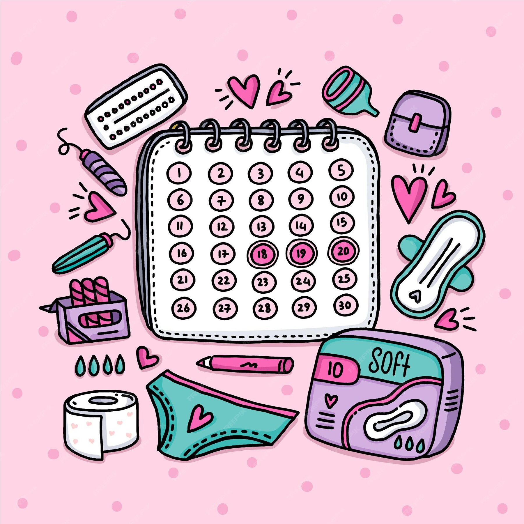 Free Vector Menstrual calendar concept