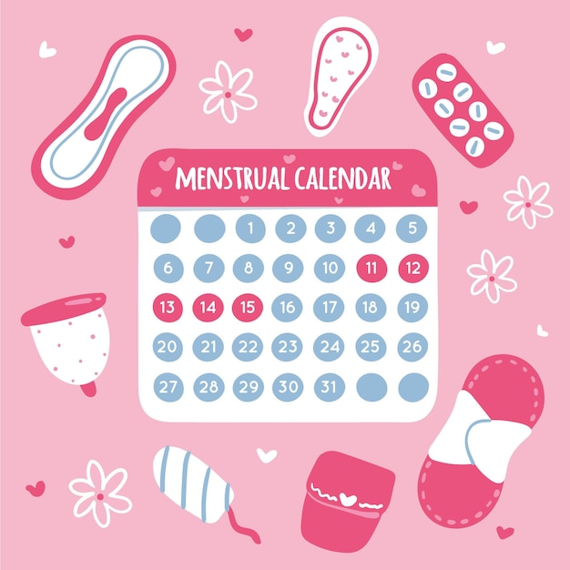 Free vector menstrual calendar concept