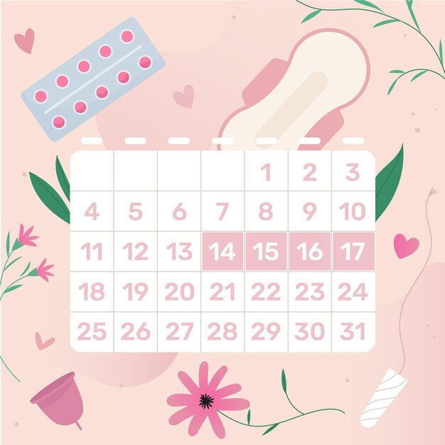 Menstrual calendar concept