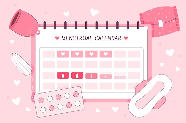 Free vector menstrual calendar concept