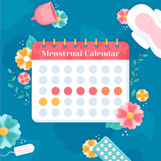 Vettore gratuito concetto di calendario mestruale