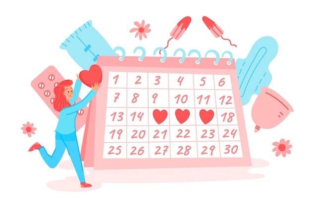 Free vector menstrual calendar concept