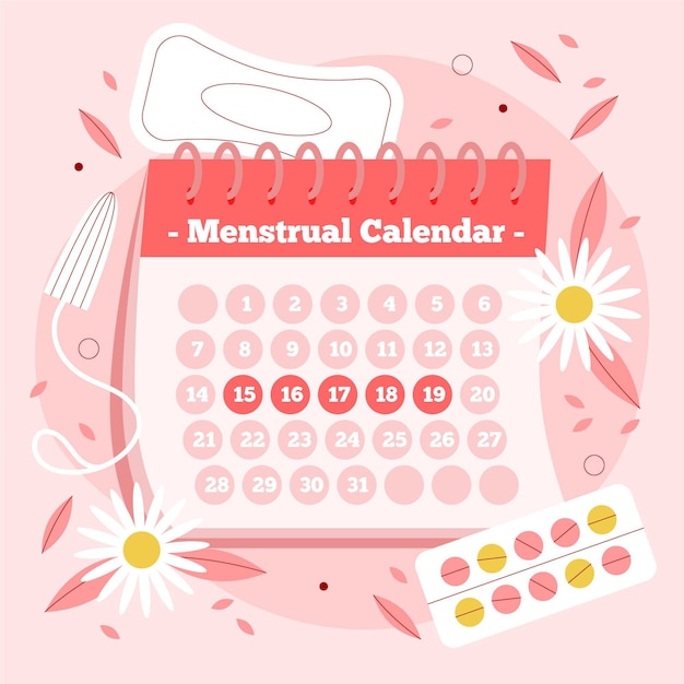 Free vector menstrual calendar concept