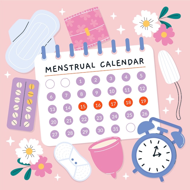 Vettore gratuito concetto di calendario mestruale